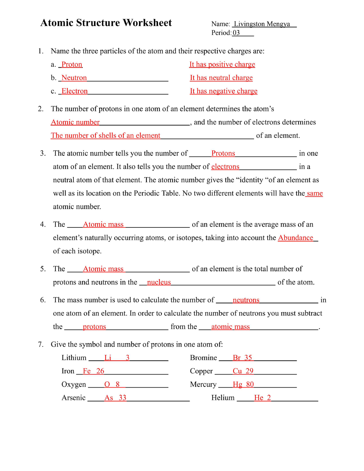 Free Atom Structure Worksheet Download Free Atom Structure Worksheet 