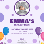 Free Baby Elephant Birthday Invitation Template To Edit Online