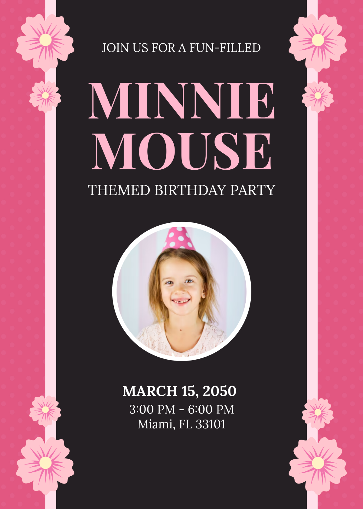 Free Baby Girl Minnie Mouse Invitation Template Edit Online 