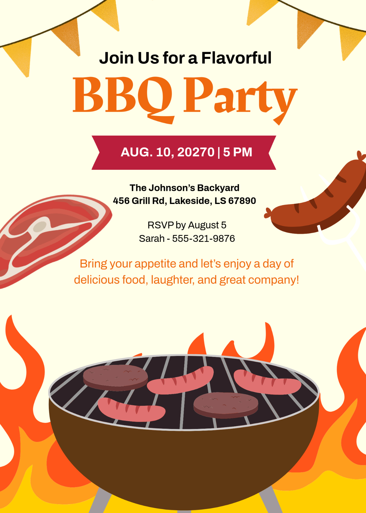 Free BBQ Invitation Template To Edit Online