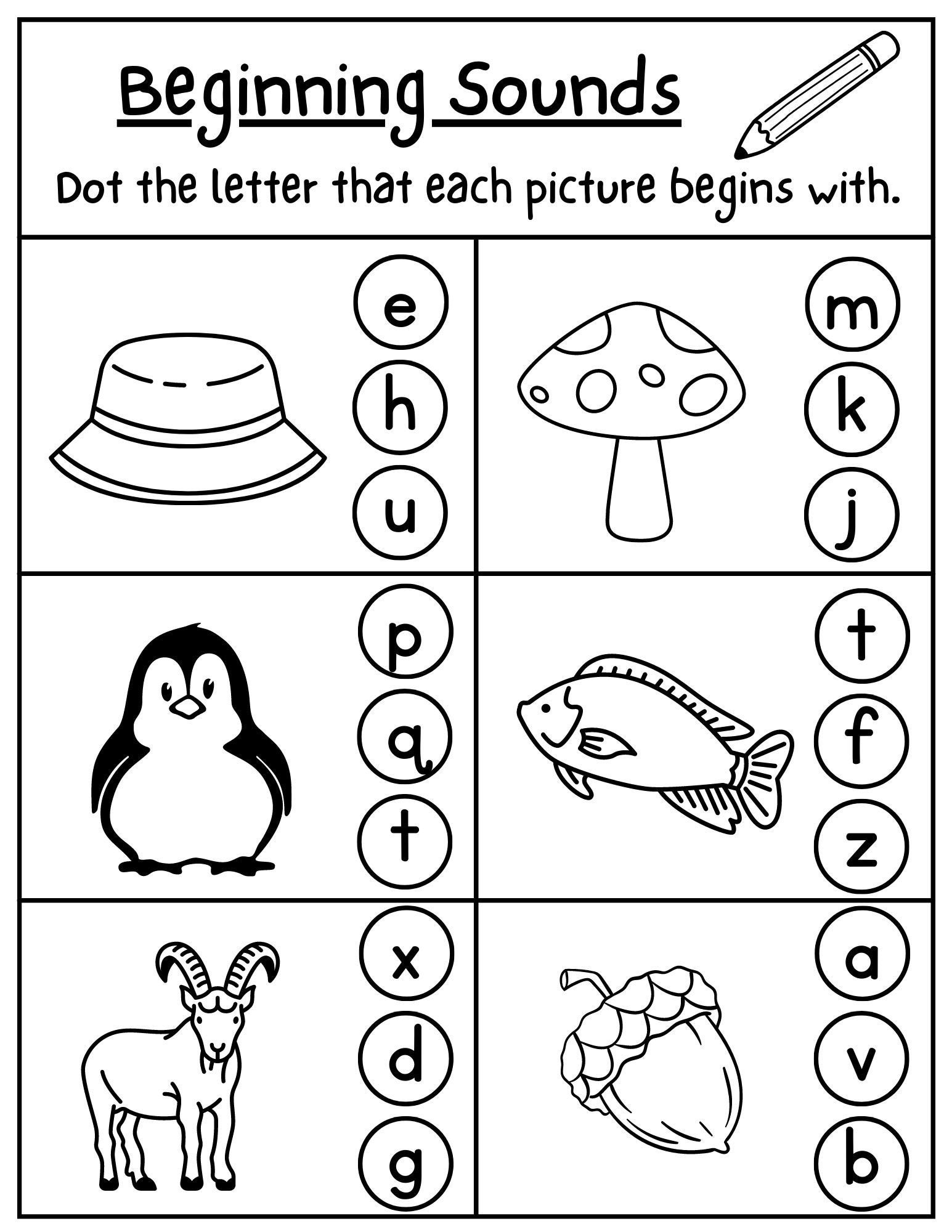Free Beginning Sounds Worksheets For Preschool The Hollydog Blog 