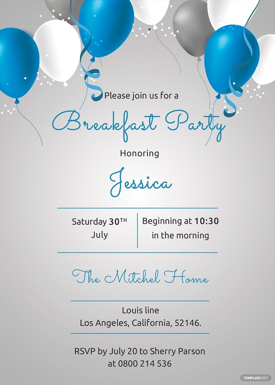 FREE Breakfast Invitation Templates Examples Edit Online Download 