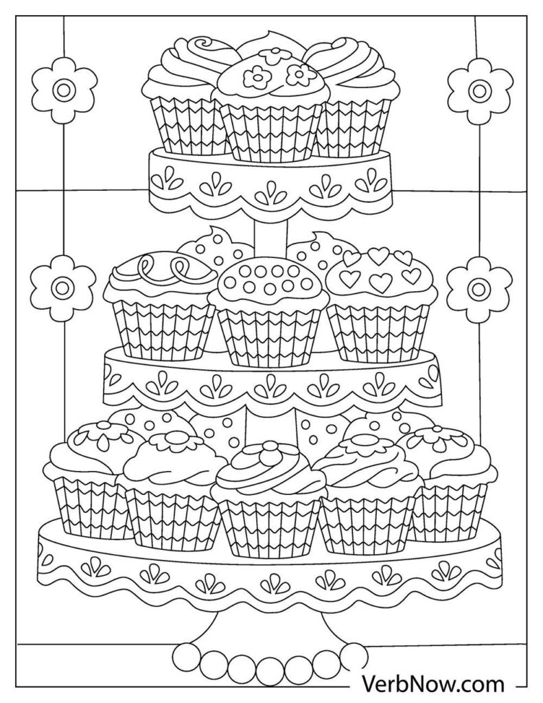 Free CAKES Coloring Pages Book For Download Printable PDF VerbNow