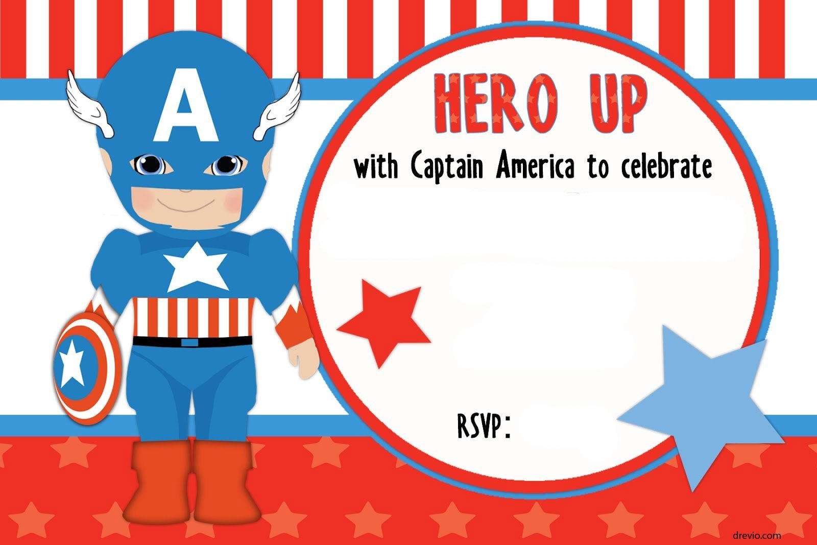 editable captain america invitation template