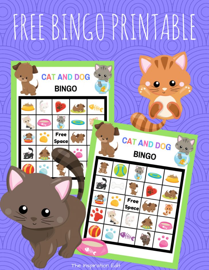 Free Cat And Dog Bingo Kids Game The Inspiration Edit Printable 