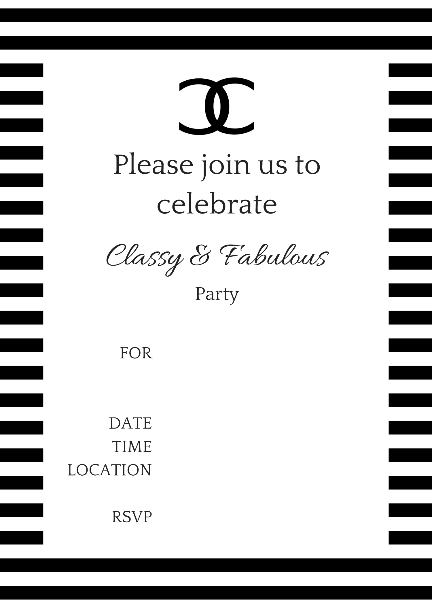 chanel invitations templates