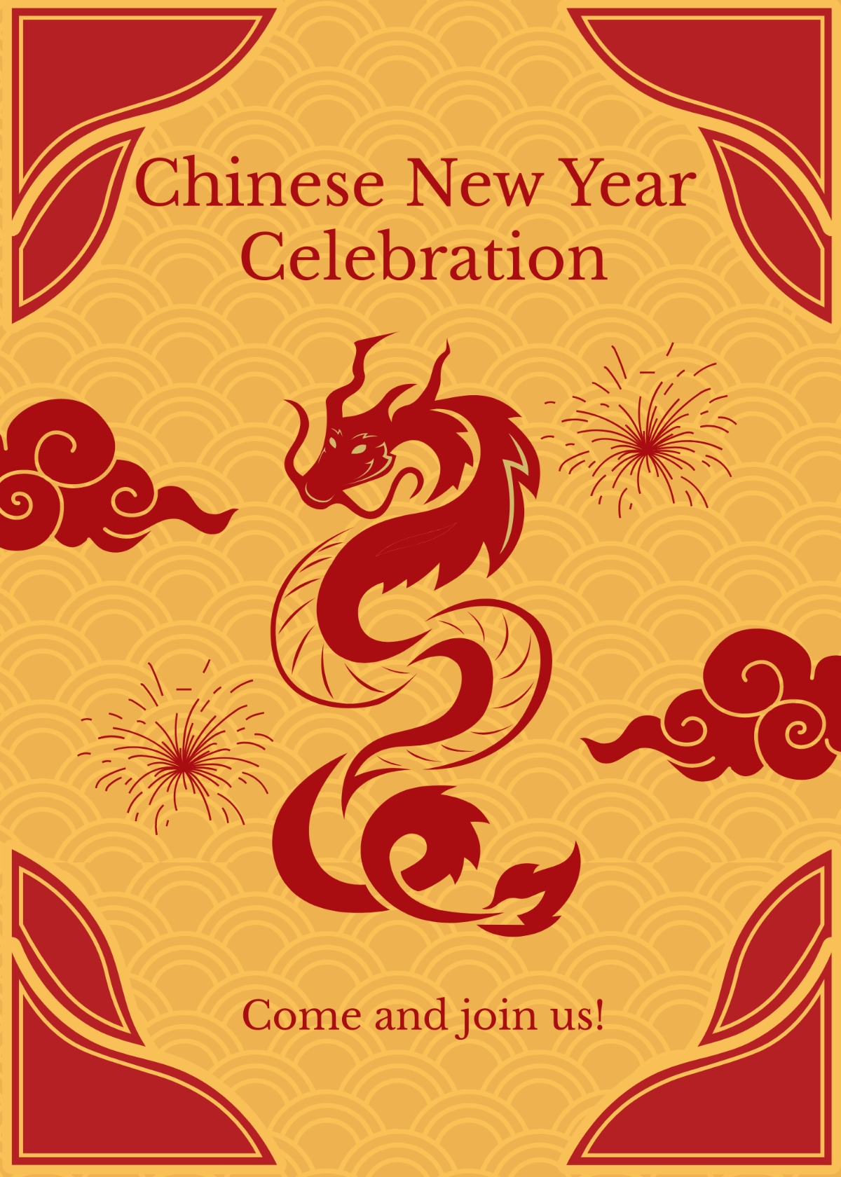 Free Chinese New Year Invitation Card Template To Edit Online