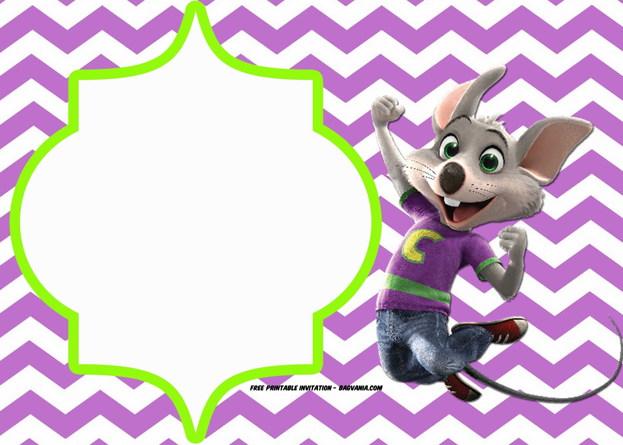 FREE Chuck E Cheese Birthday Invitation Template FREE Printable 