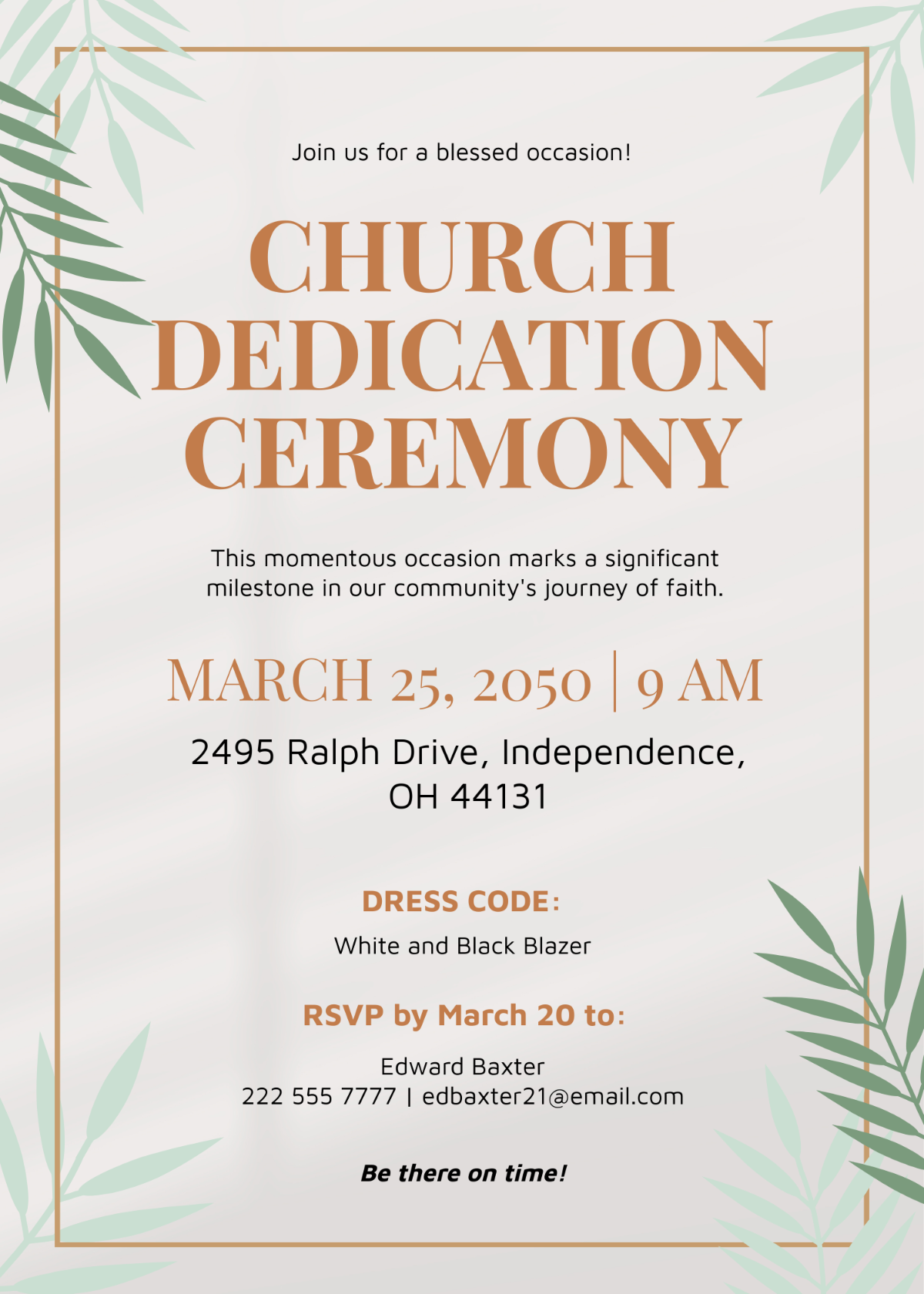 Free Church Dedication Invitation Template To Edit Online
