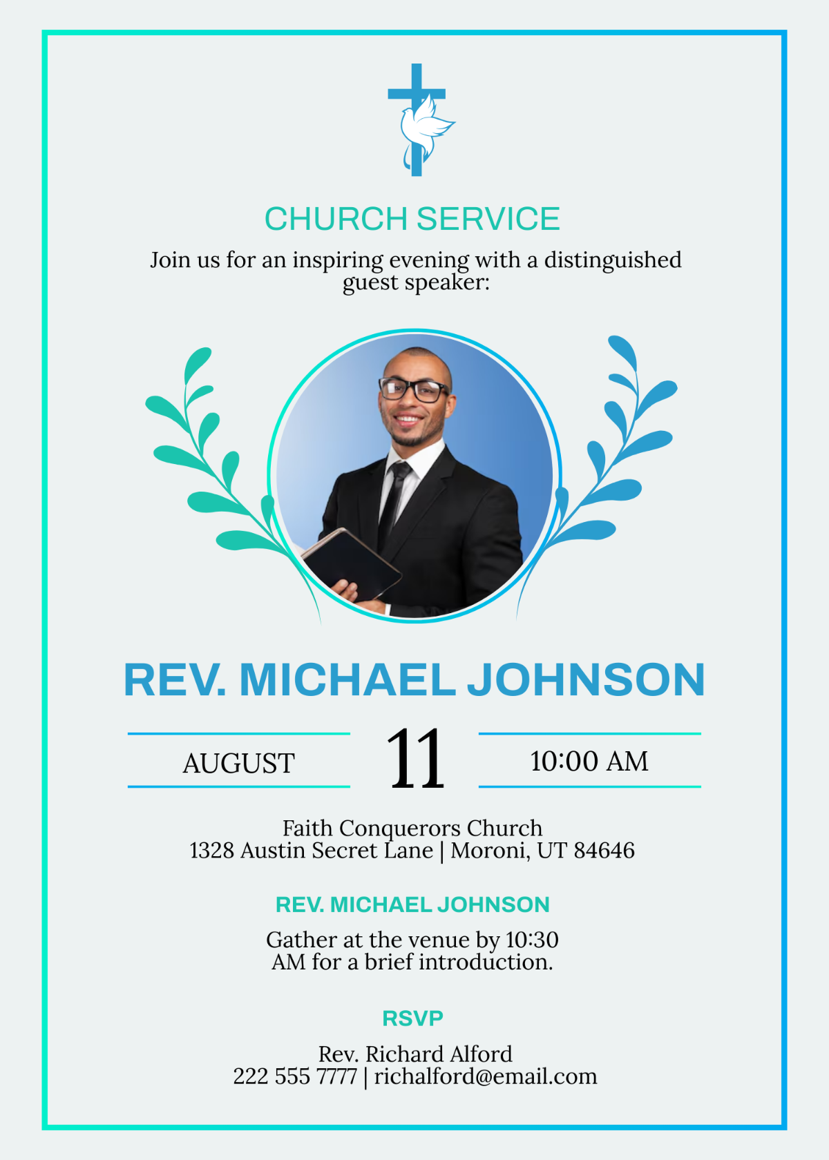 Free Church Guest Speaker Invitation Template To Edit Online