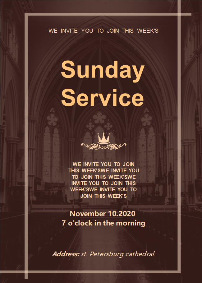 church service invitation templates