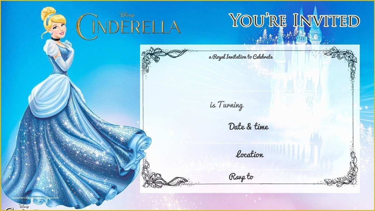 Free Cinderella Birthday Invitation Template Of Free Printable