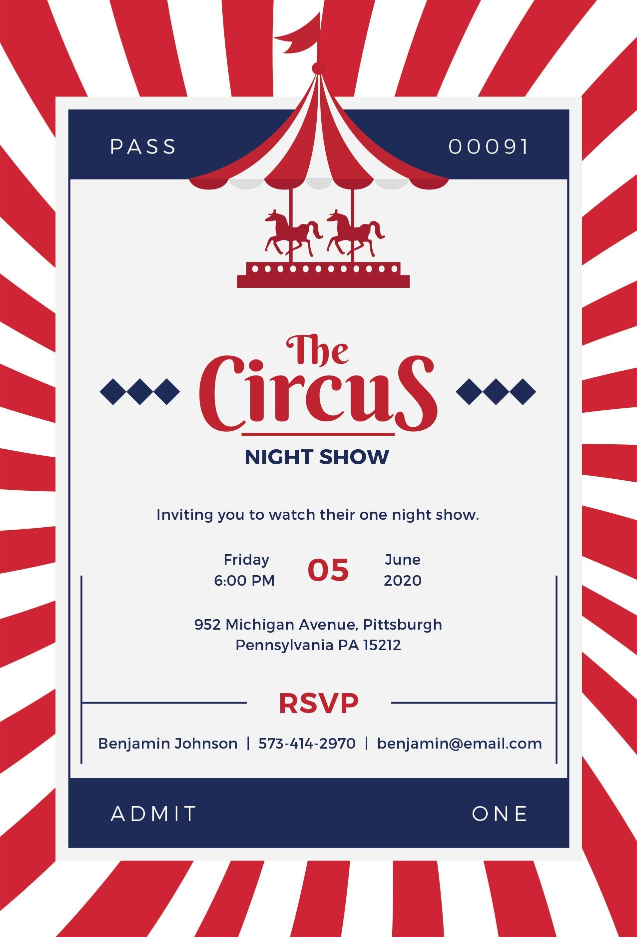 Free Circus Invitation Template In Adobe Photoshop Illustrator 
