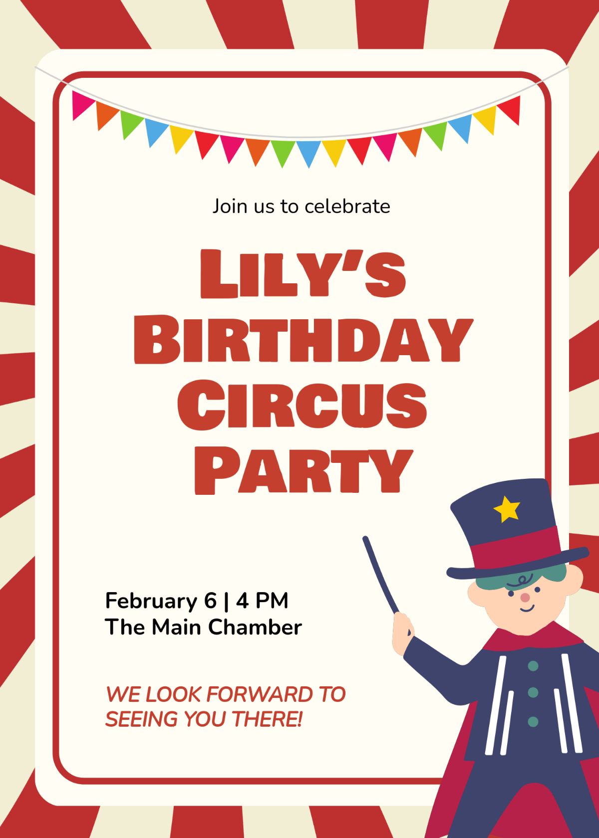 Free Circus Party Invitation Template To Edit Online