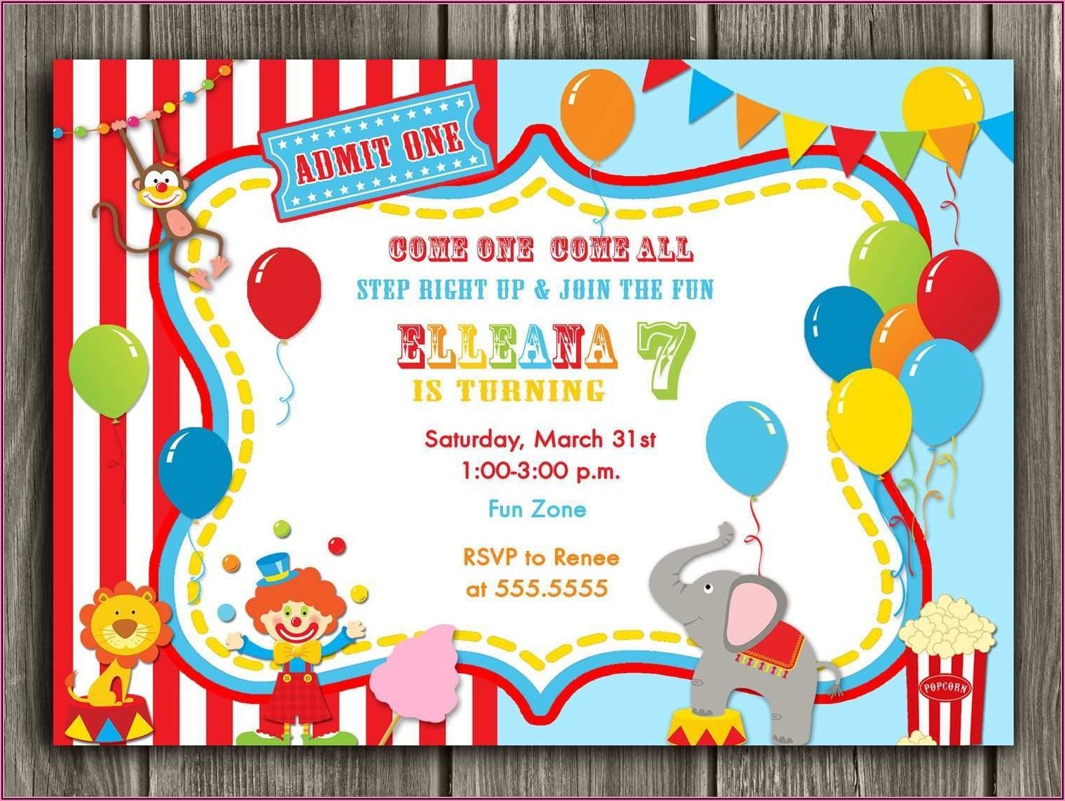 Free Circus Party Invitation Templates Template 1 Resume Examples 