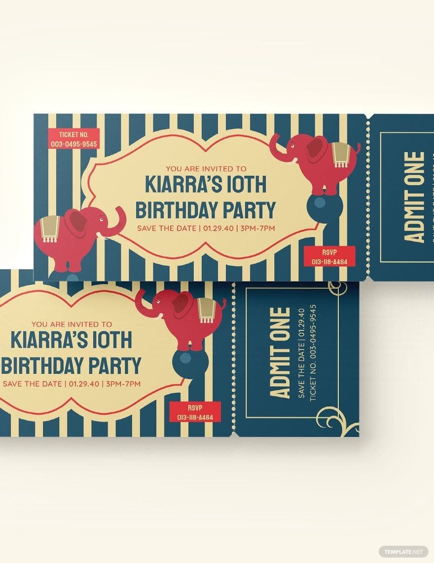 circus ticket invitation template free