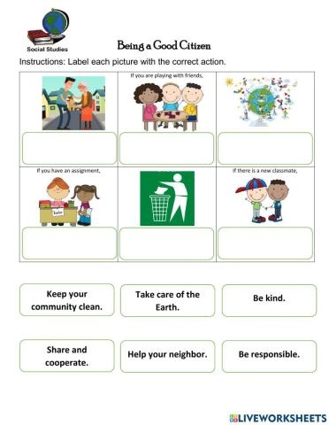 citizenship in the community worksheet