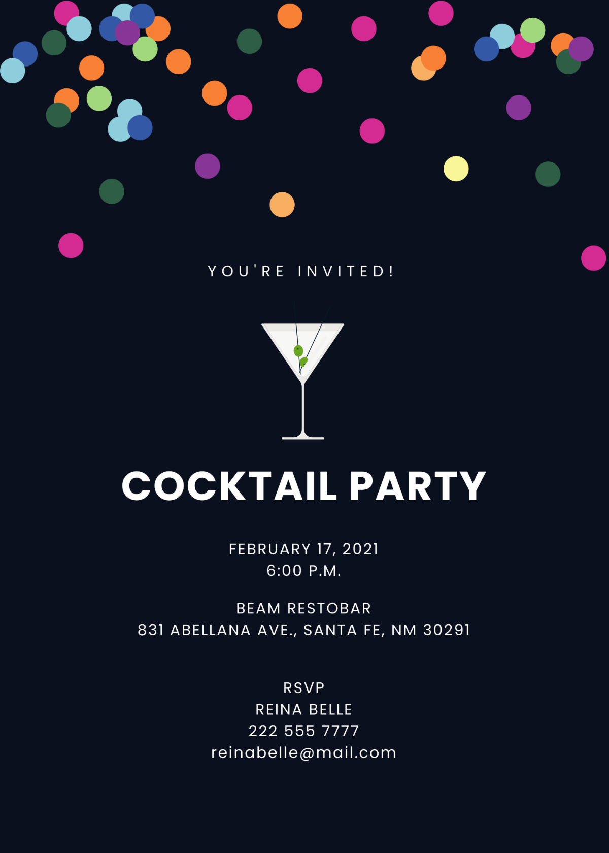 Free Cocktail Invitation Templates Editable And Printable