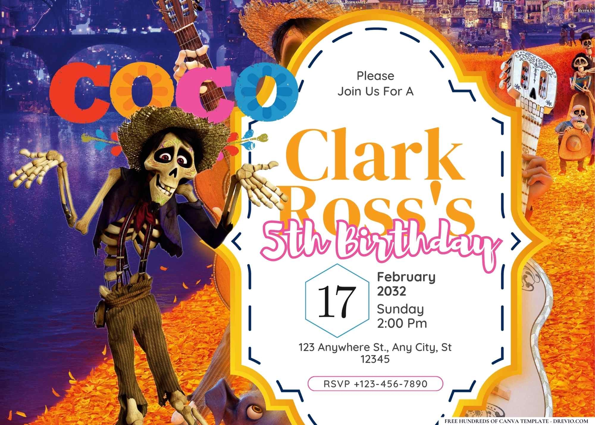 coco birthday invitation templates