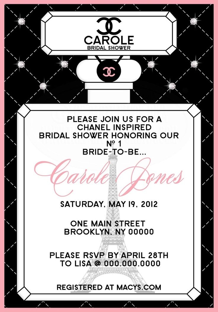 coco chanel invitation templates