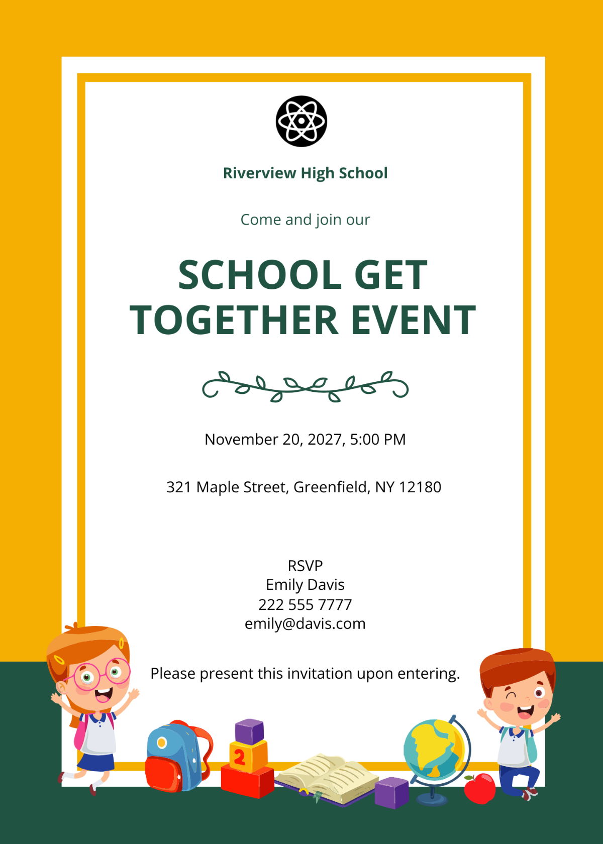 Free College Invitation Template To Edit Online