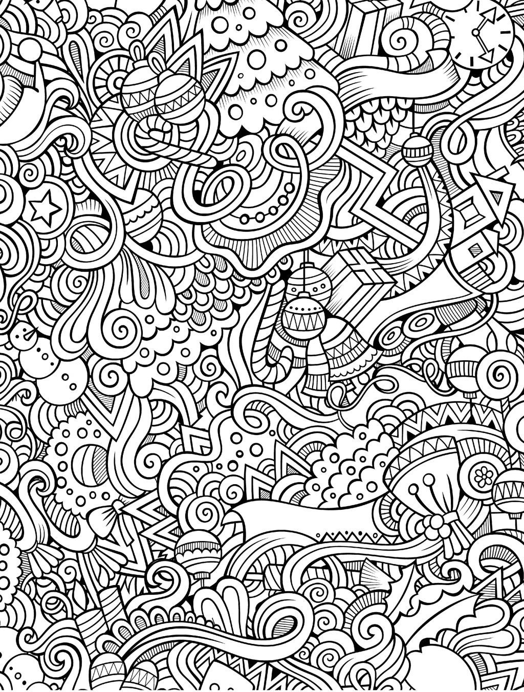 free printable adult christmas coloring pages
