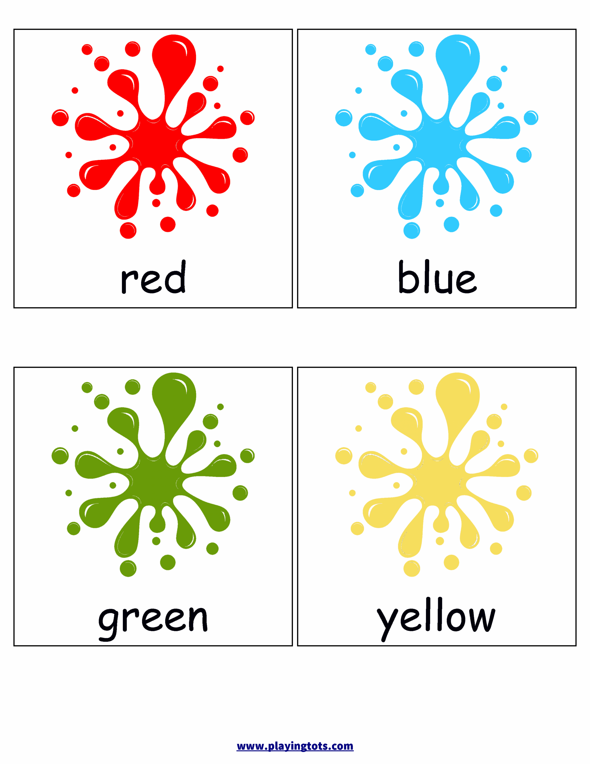 Free Colour Flashcards For Kids Totcards Free Printable Colour