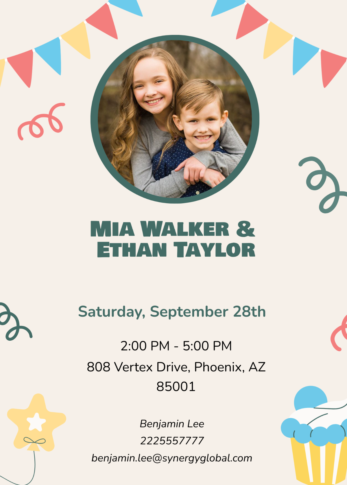 Free Combined Birthday Invitation Template To Edit Online