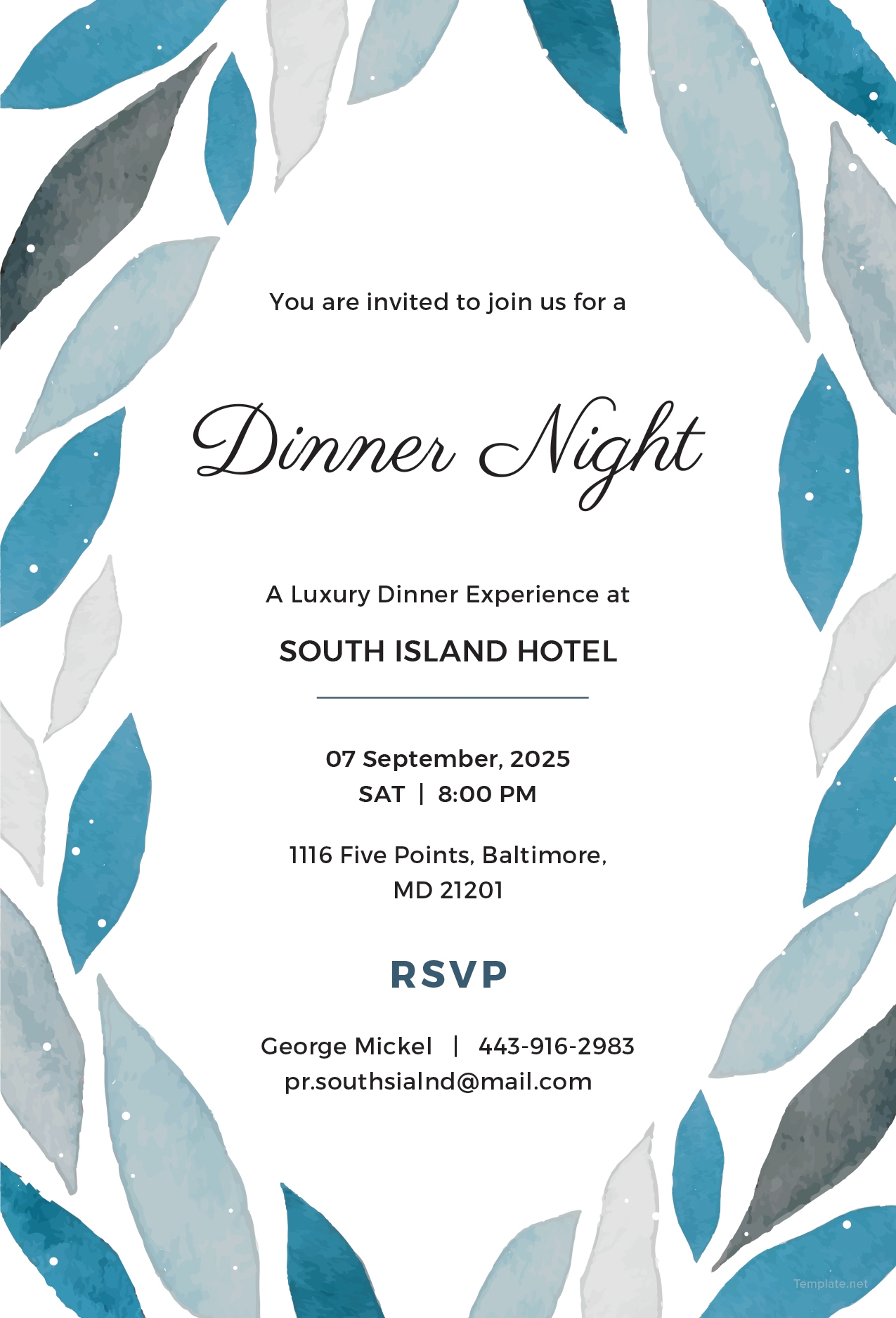 editable dinner invitation template