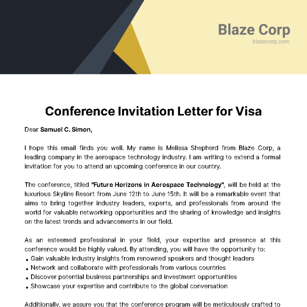 conference invitation letter template