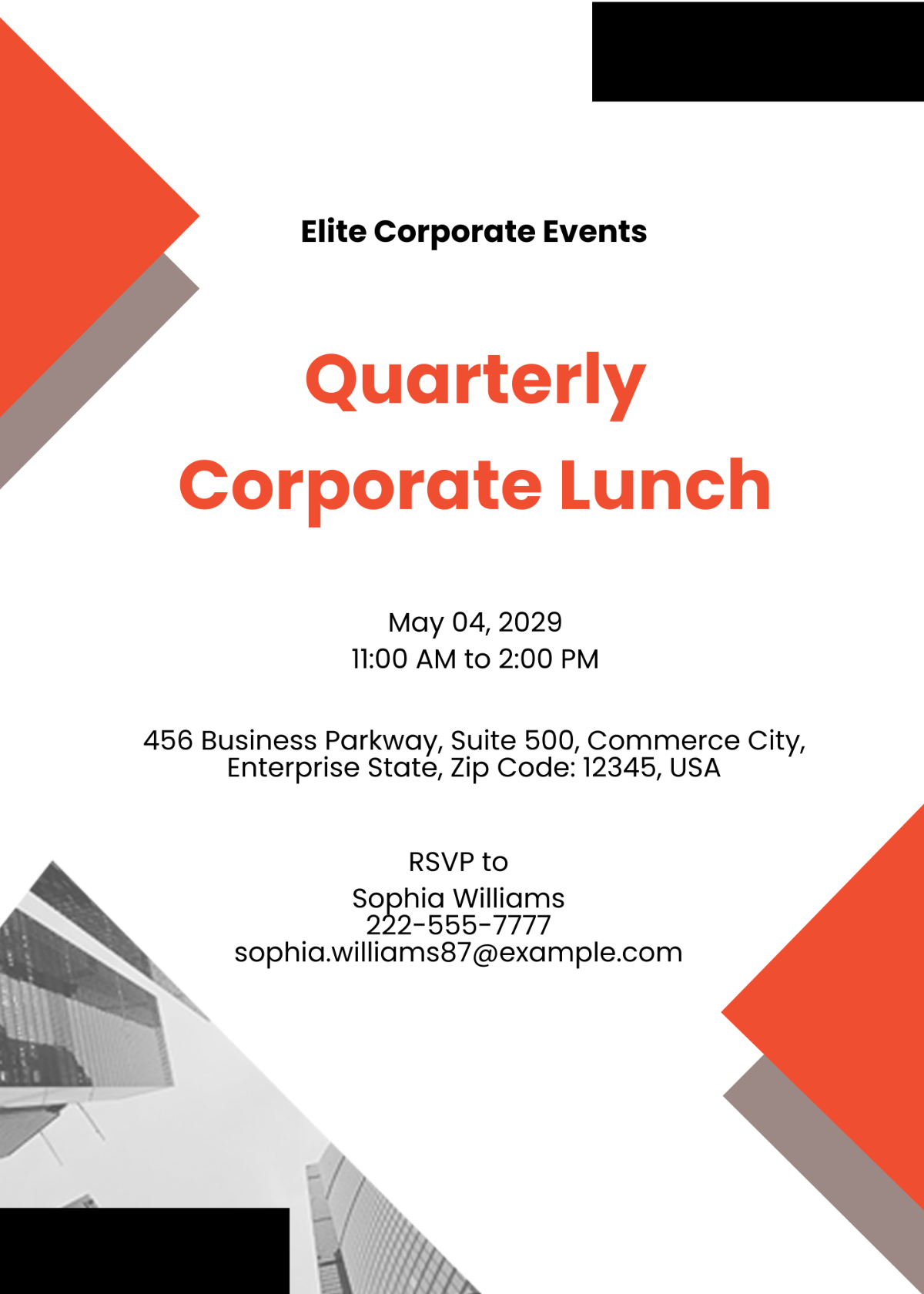 Free Corporate Lunch Invitation Template To Edit Online