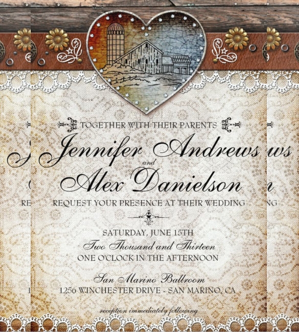 country wedding invitation templates