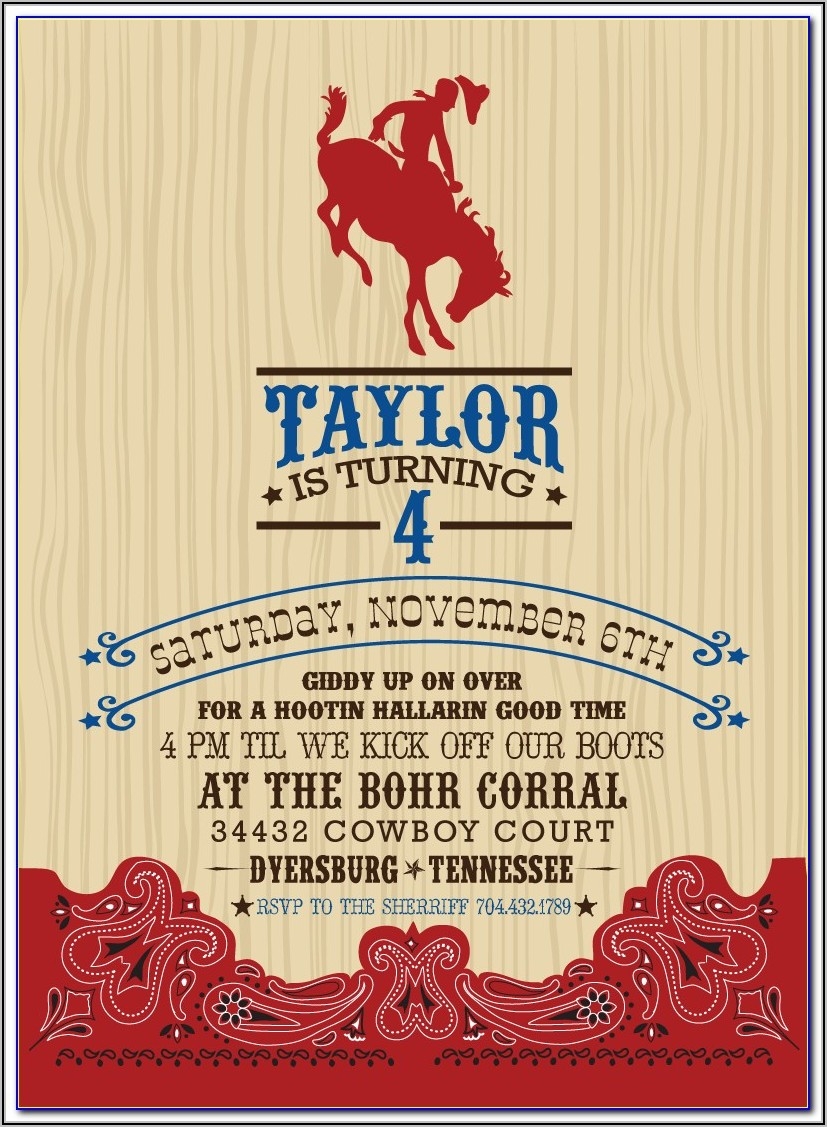 Free Country Western Invitation Templates Template 2 Resume 