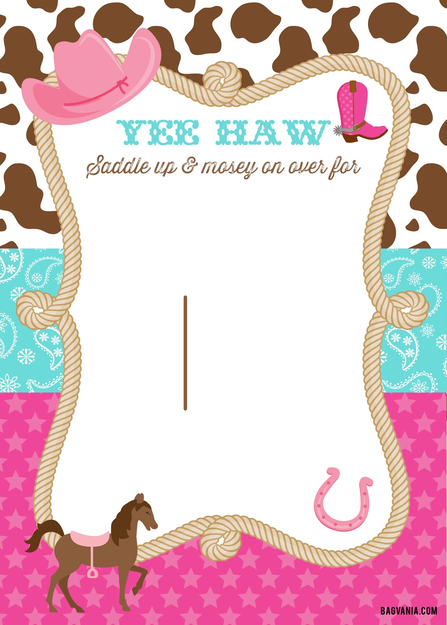 Free Cowgirl Birthday Invitation Templates Templates Printable