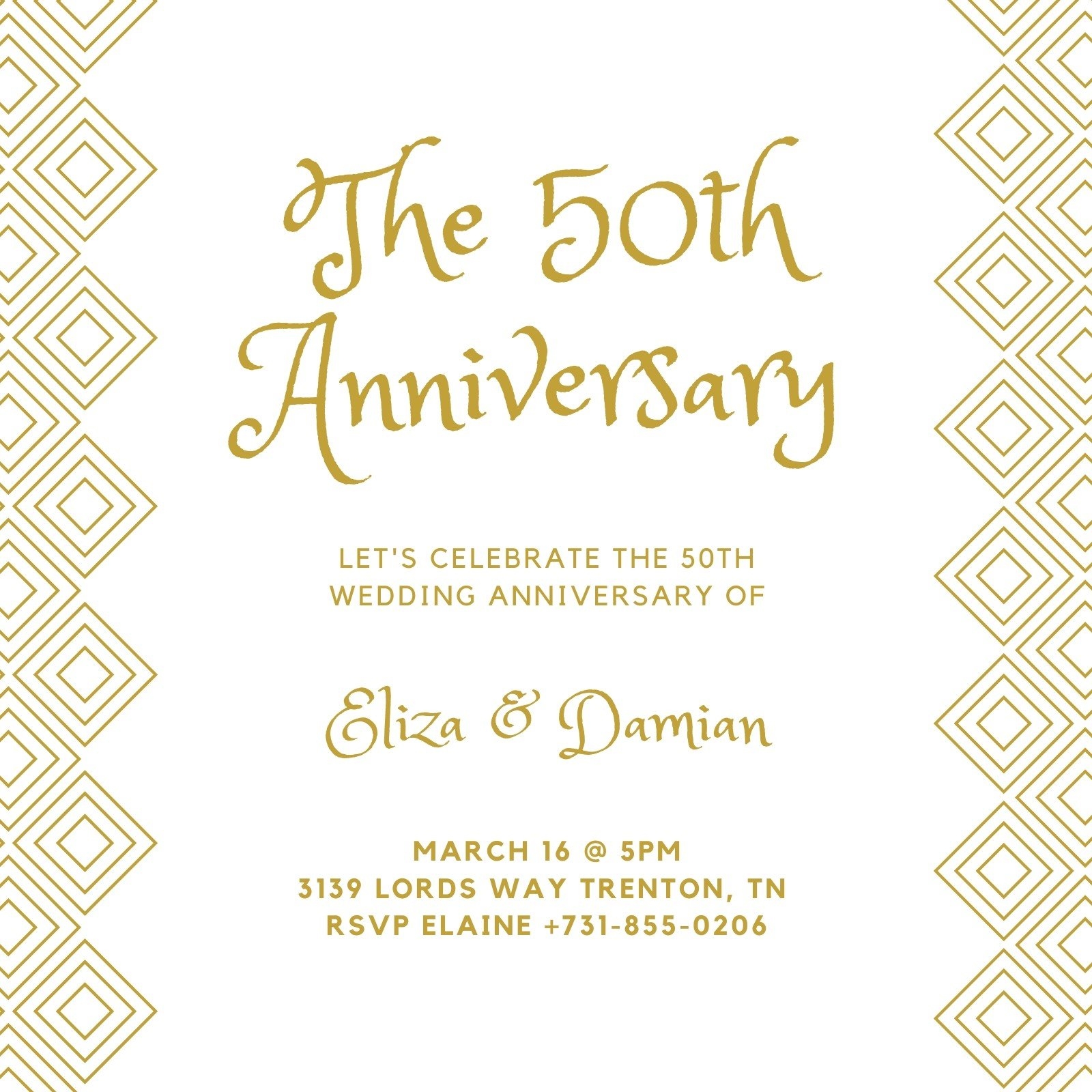 Free Custom Printable 50th Anniversary Invitation Templates Canva