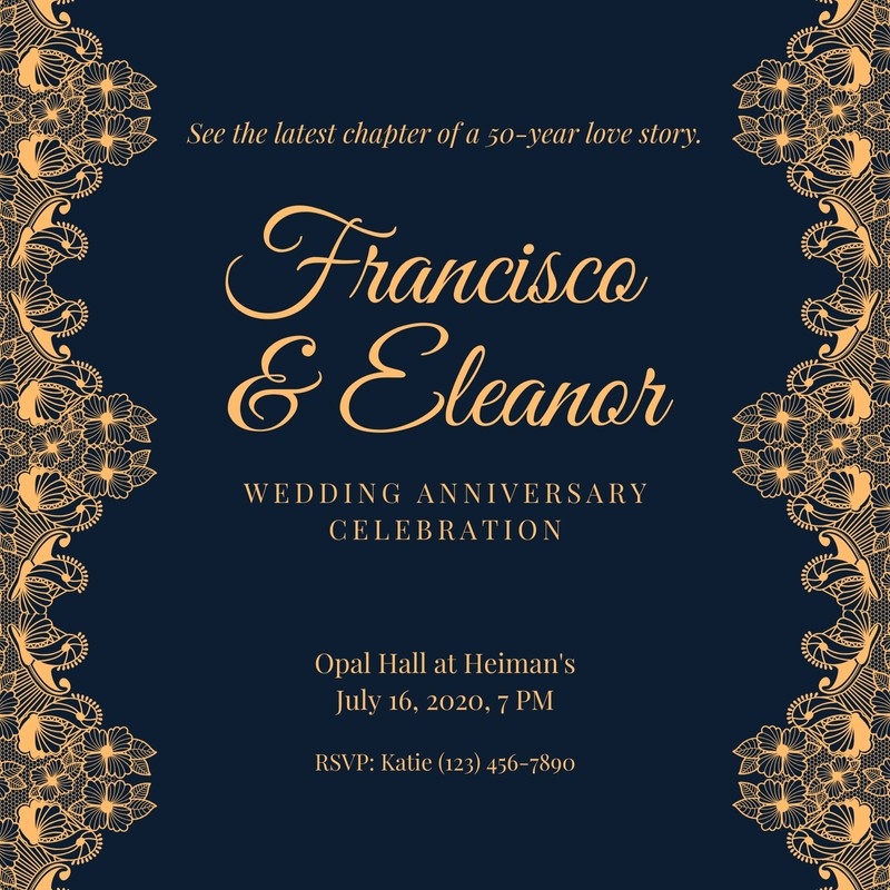 Free Custom Printable 50th Anniversary Invitation Templates Canva