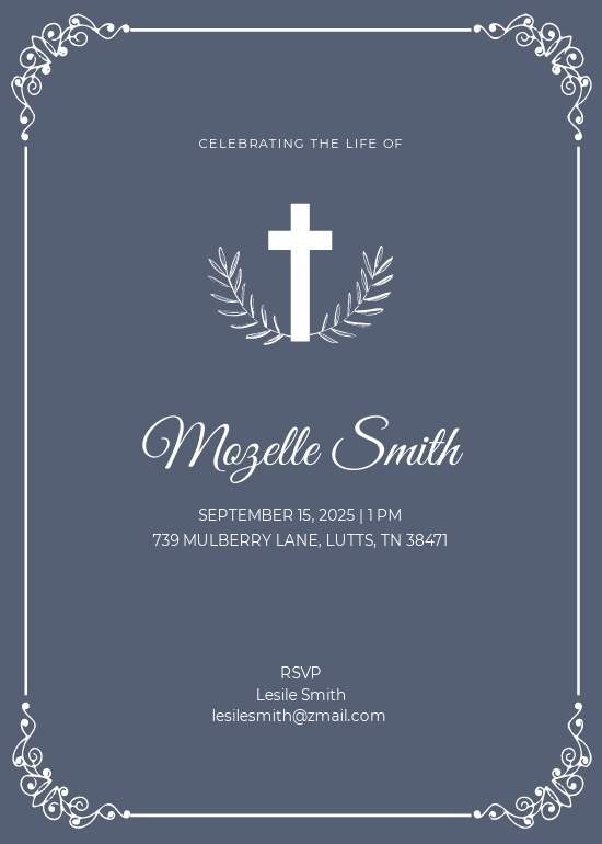 FREE Digital Funeral Invitation Templates Examples Edit Online 