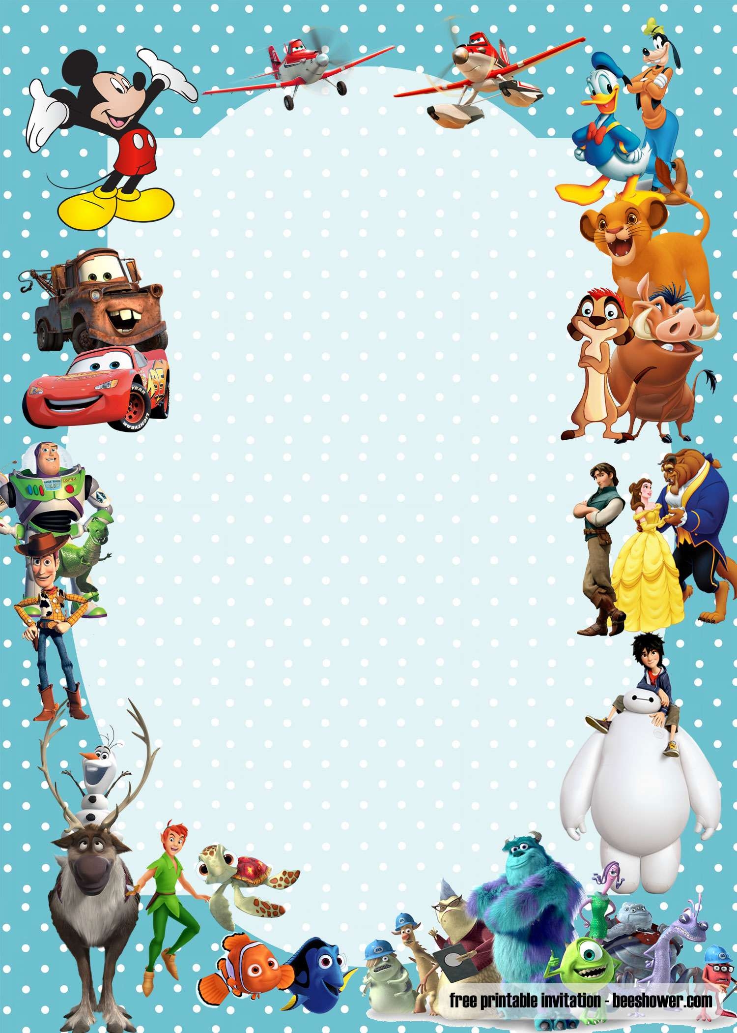 FREE Disney Baby Shower Invitations Templates DREVIO