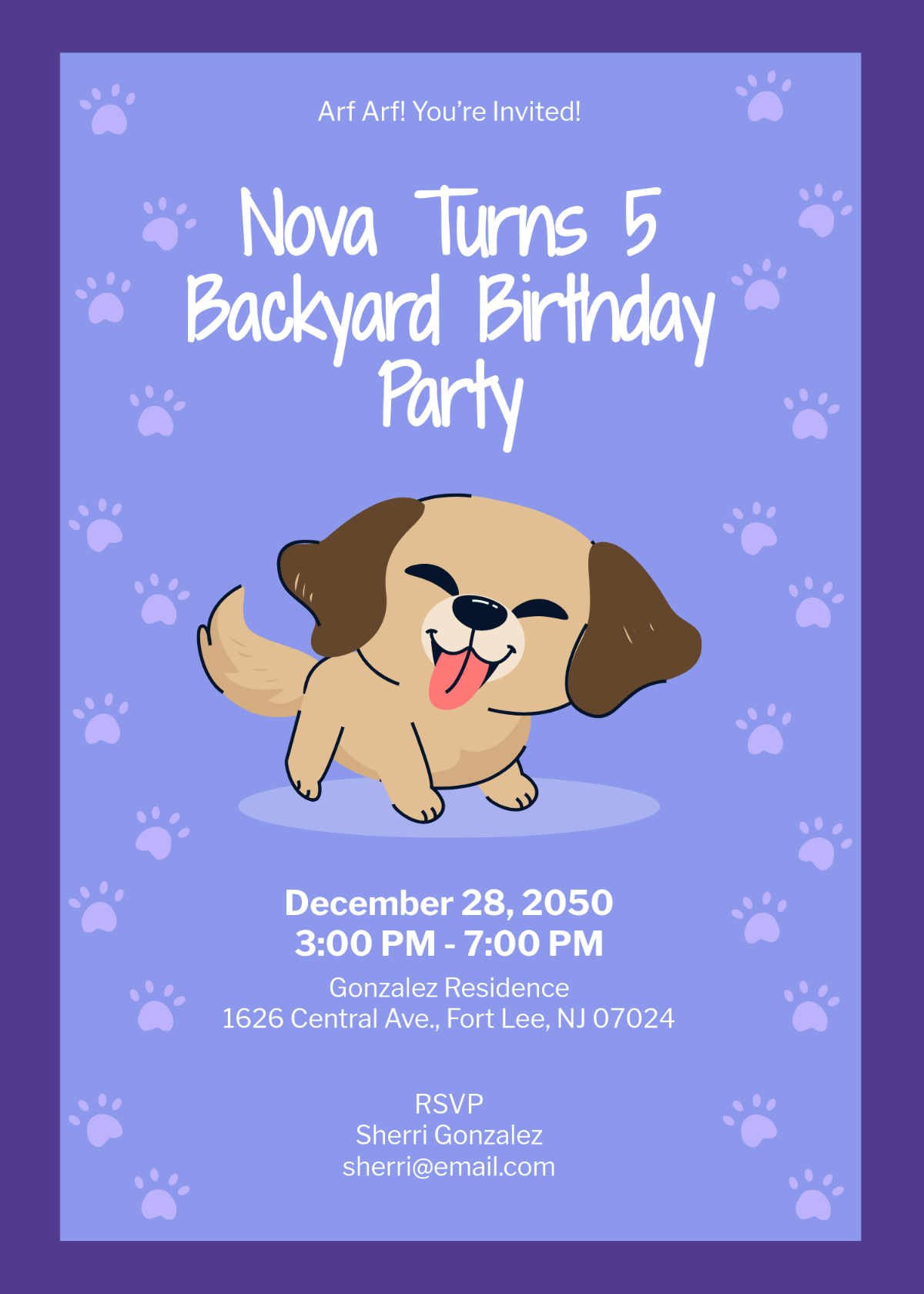 Free Dog Themed Birthday Invitation Template To Edit Online