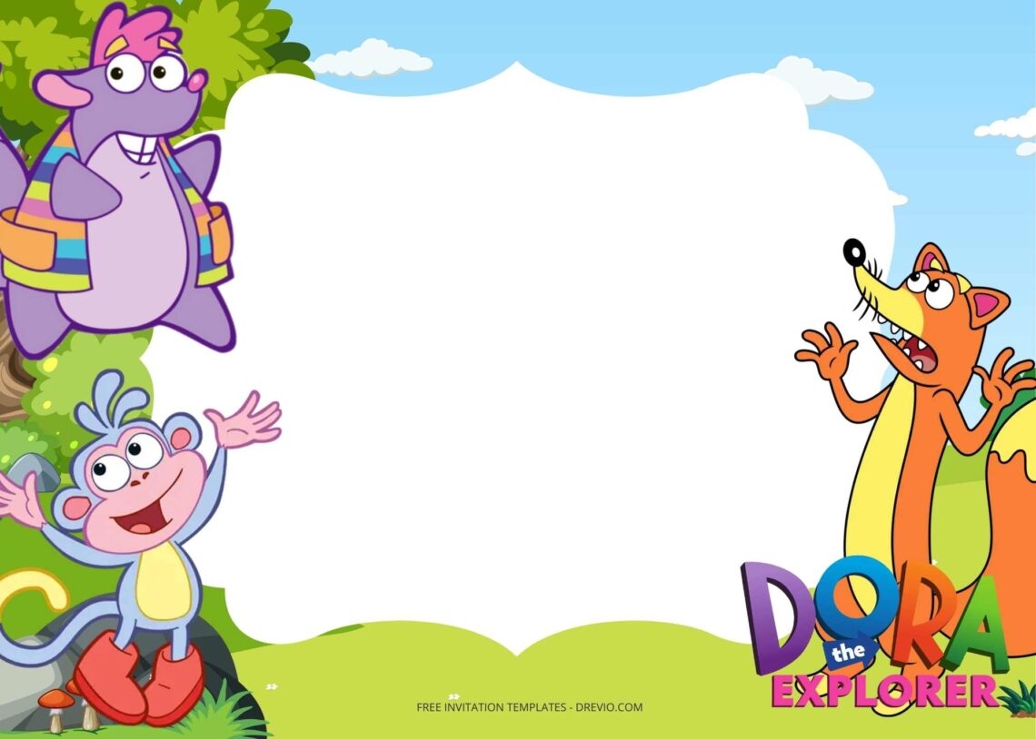 dora the explorer invitation templates free