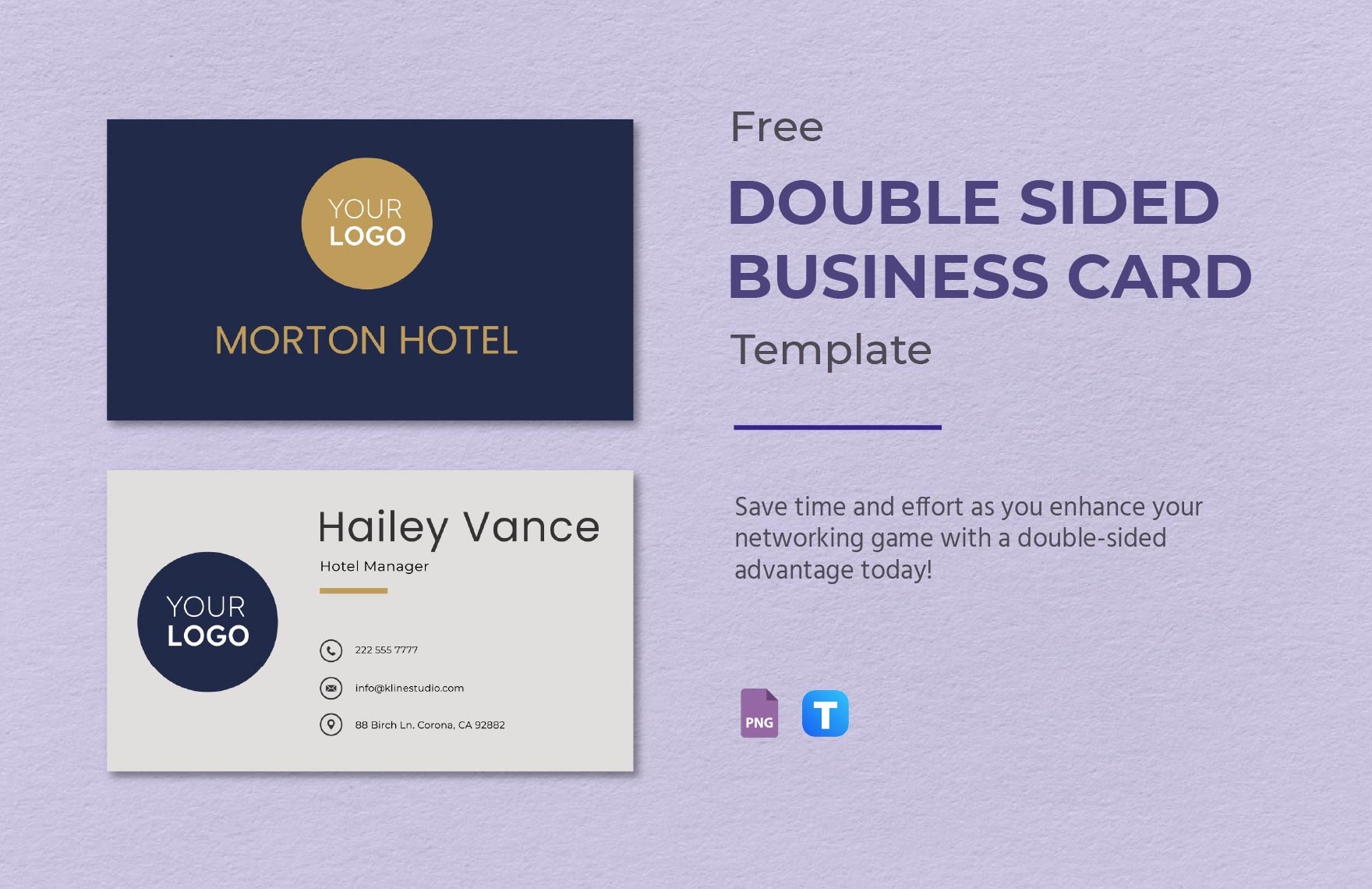 Free Double Sided Business Card Template In PNG Download Template
