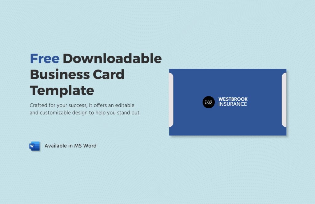 Free Downloadable Business Card Template Download In Word Template