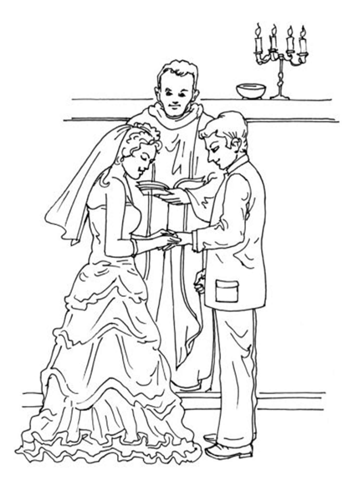 free wedding color pages