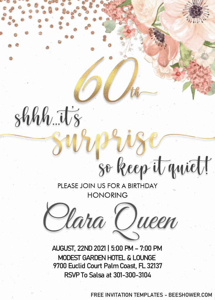 Free Editable 60Th Birthday Invitation Templates Best Templates Resources