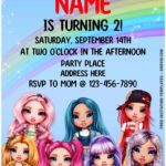 Free Editable PDF Shimmering Pastel Rainbow High Birthday Invitation