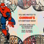 Free Editable Spiderman Birthday Invitation Template Birthday