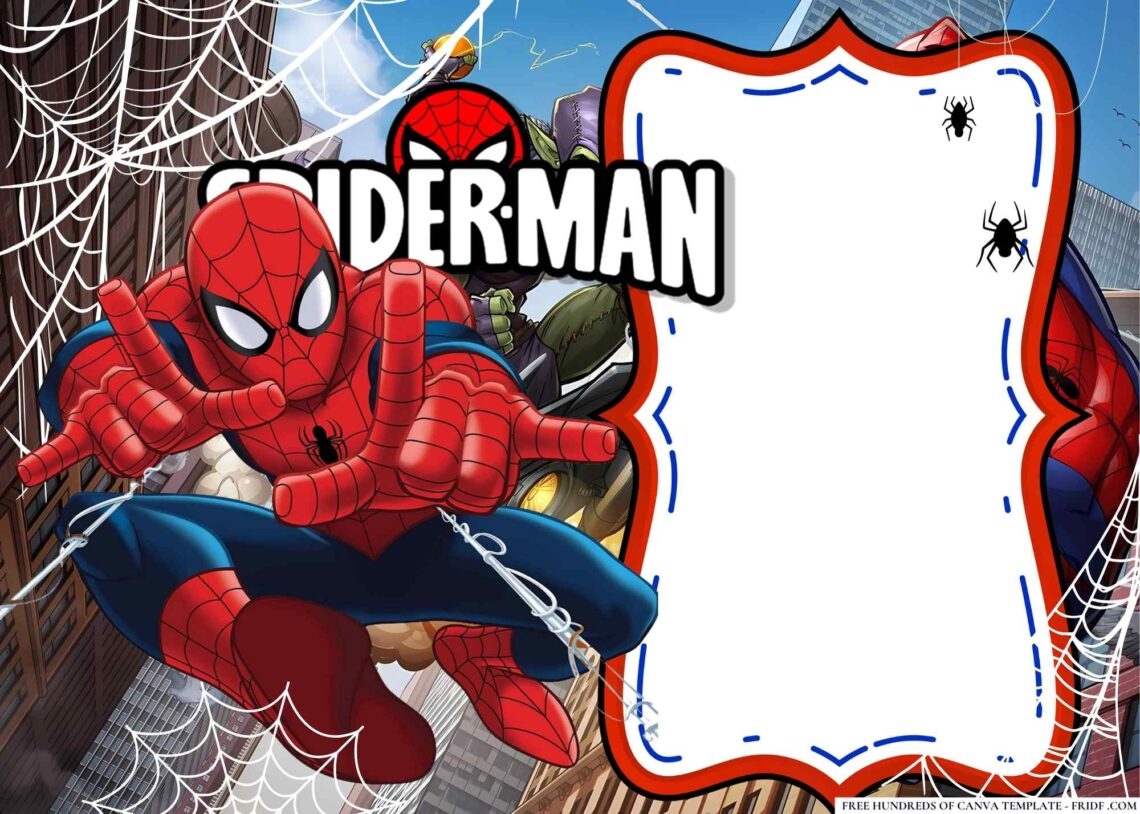 FREE Editable Spiderman Birthday Invitations