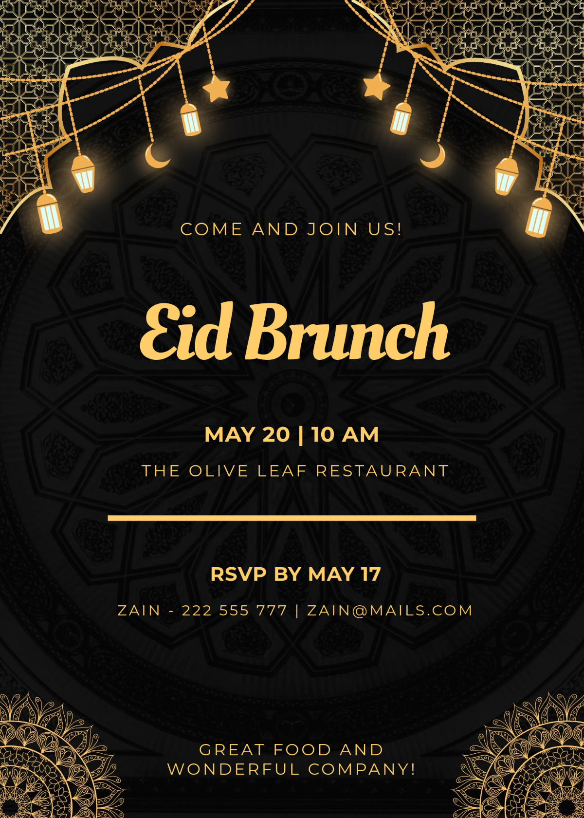 Free Eid Invitation Templates Editable And Printable