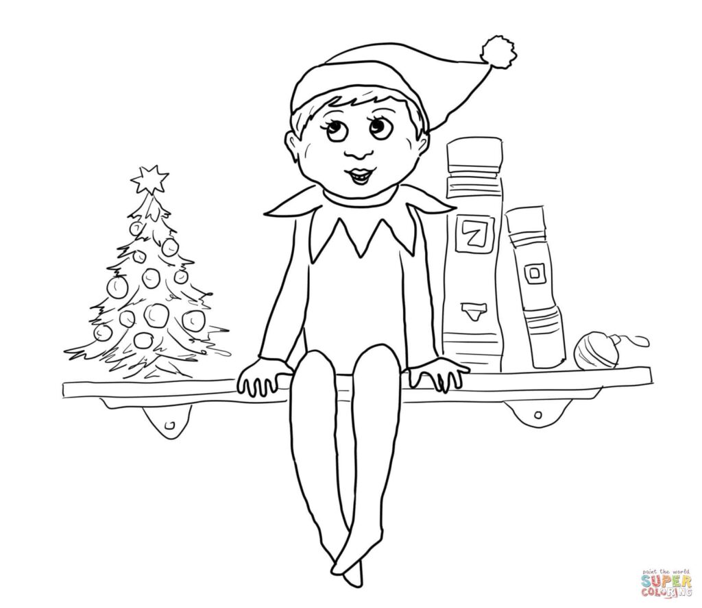 Free Elf On The Shelf Coloring Pages Coloring Home