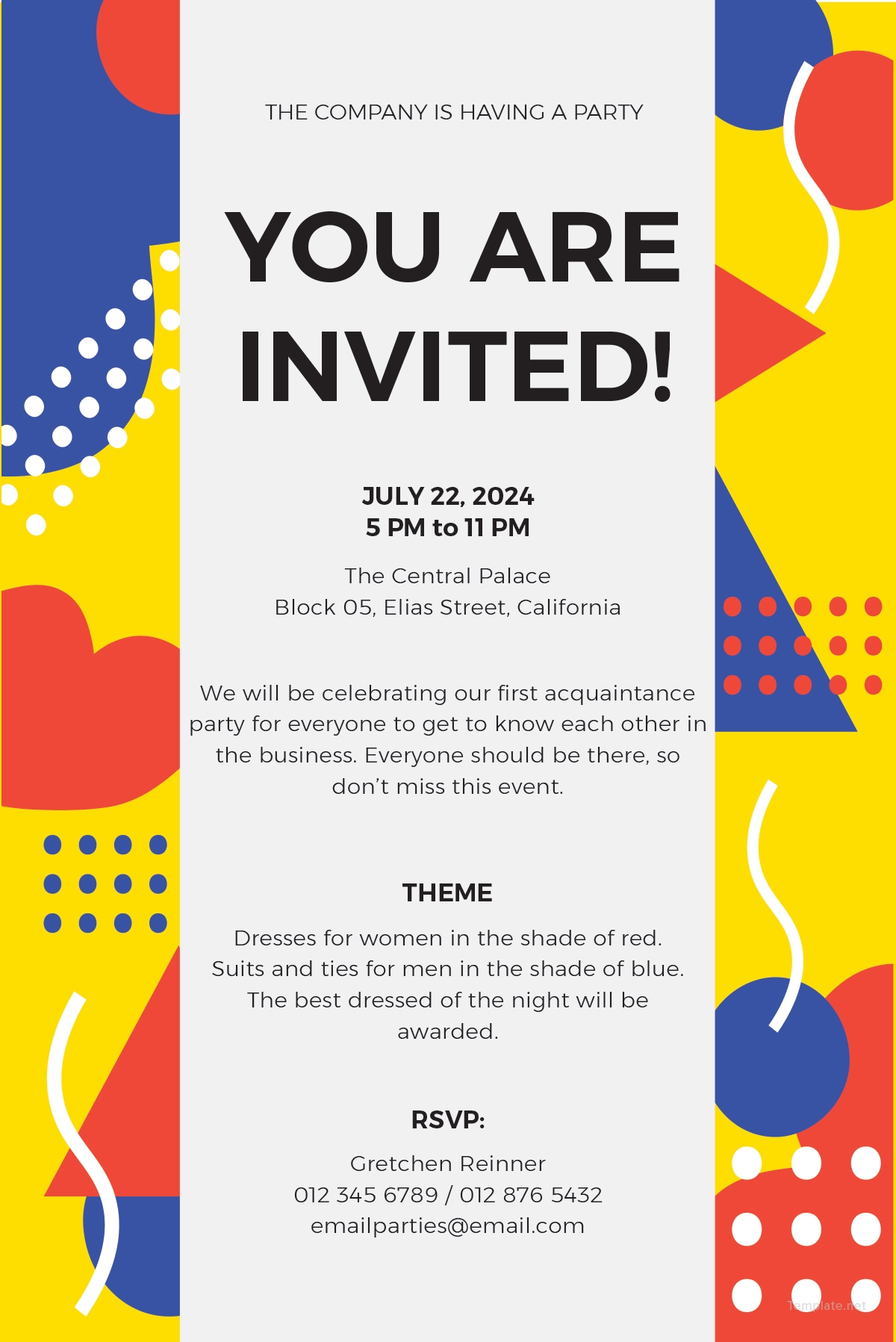 club party invitation template free